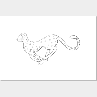 Cheetah - Line Art Posters and Art